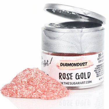 The Sugar Art - DiamonDust - Edible Glitter For Decorating Cakes, Cupcakes & More - Kosher, Food-Grade Coloring - Rose Gold - 3 grams - ViaCheff.com